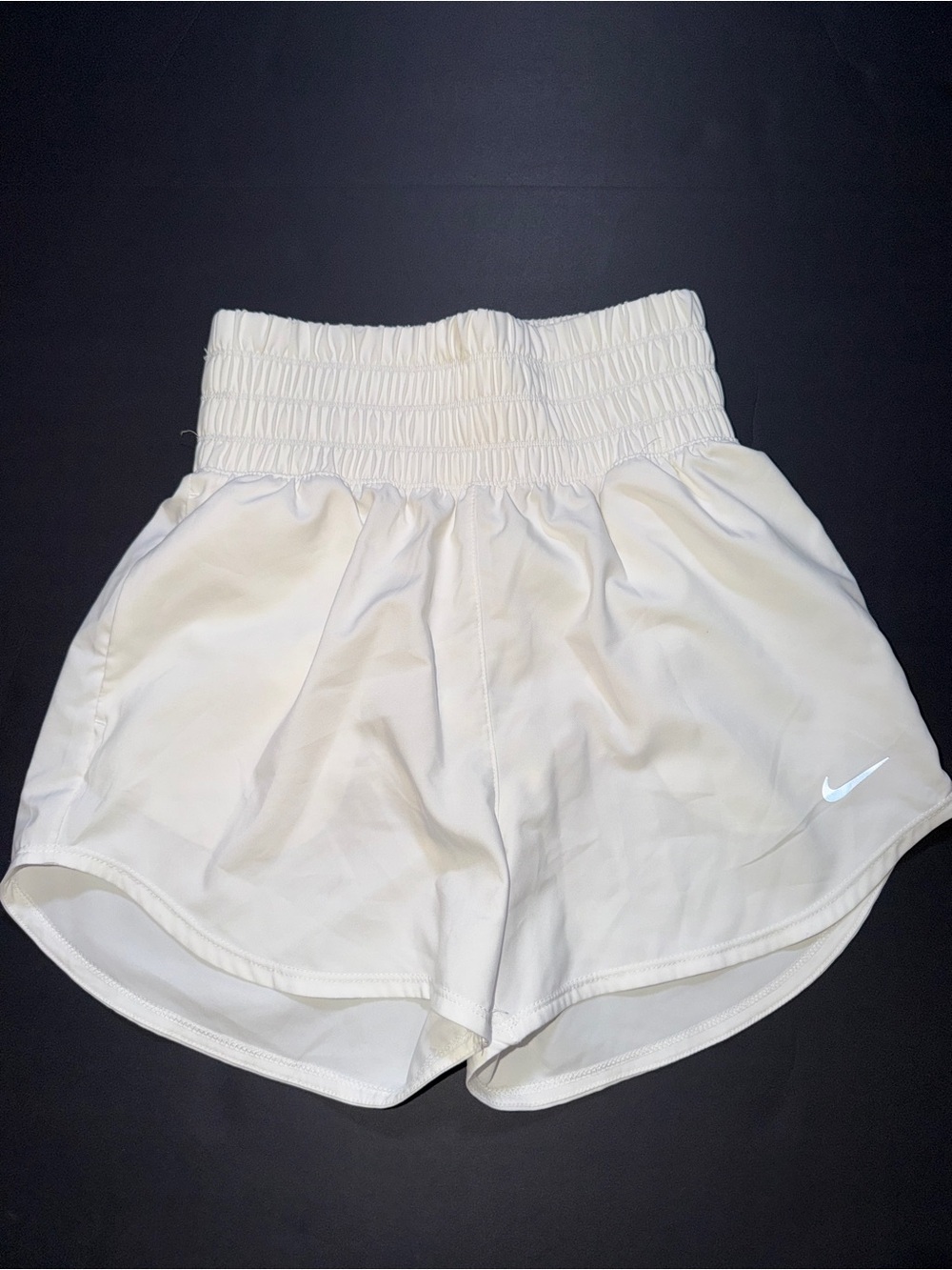 Nike White High-Waist Athletic Shorts